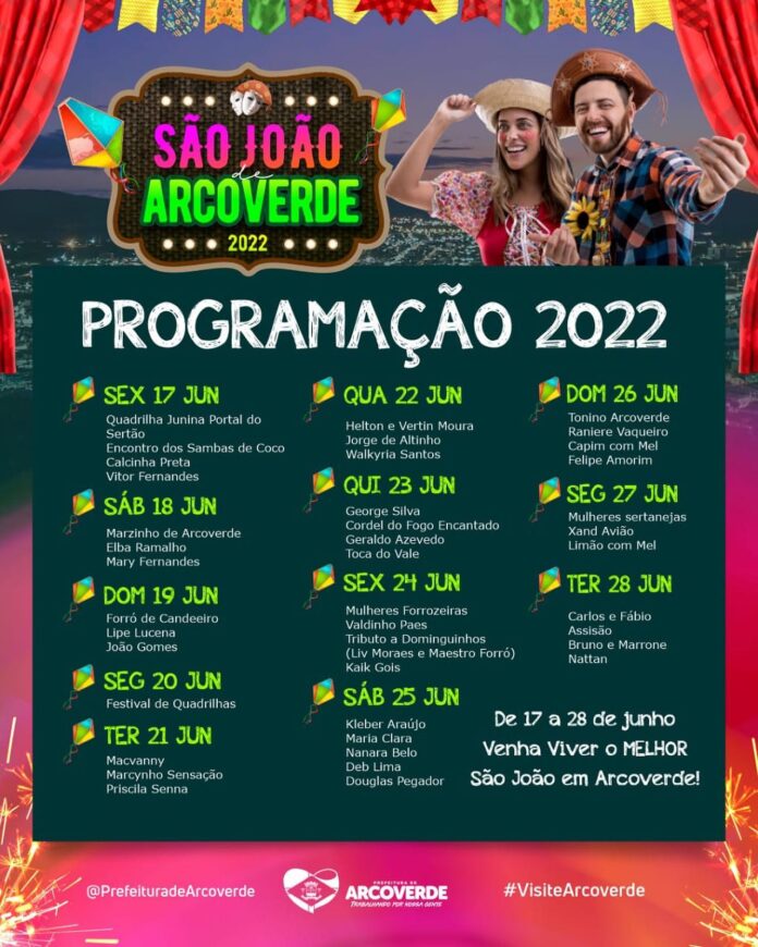 Confira a Programação do São João 2022 de Arco Verde - PE