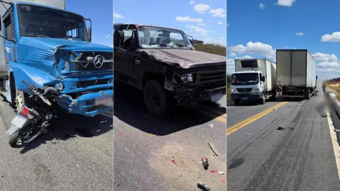 Grave acidente na BR-230 deixa motociclista morto em Patos-PB; colisão envolveu caminhão baú e motocicleta