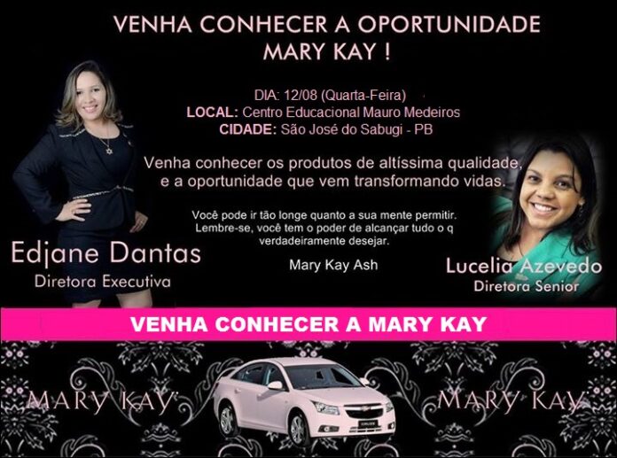 Diretoras da Mary Kay realizarão evento em São José do Sabugi PB