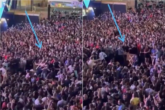 Vídeo que circula nas redes sociais mostra briga e confusão na Área Vip do Terreiro do Forró, durante show de Gusttavo Lima, em Patos. Veja