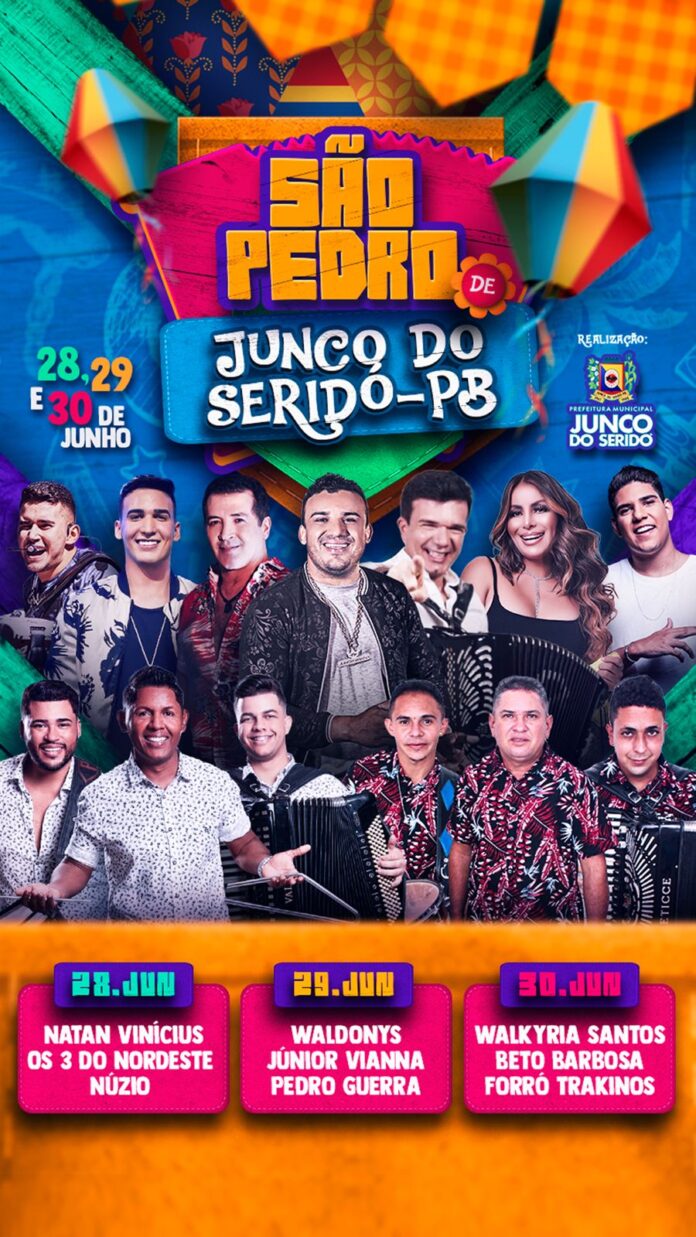 Programação oficial do São Pedro 2022 de Junco do Seridó-PB