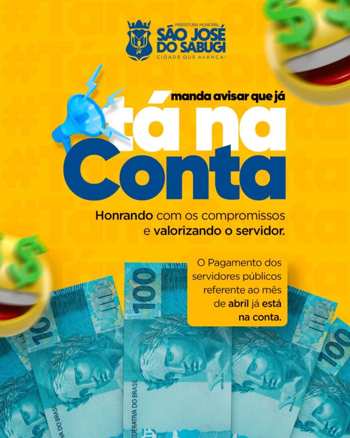 Prefeitura de São José do Sabugi antecipa pagamento dos servidores municipais