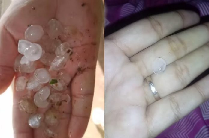 Moradores registram chuva de granizo em municípios do Vale do Piancó. Veja vídeo
