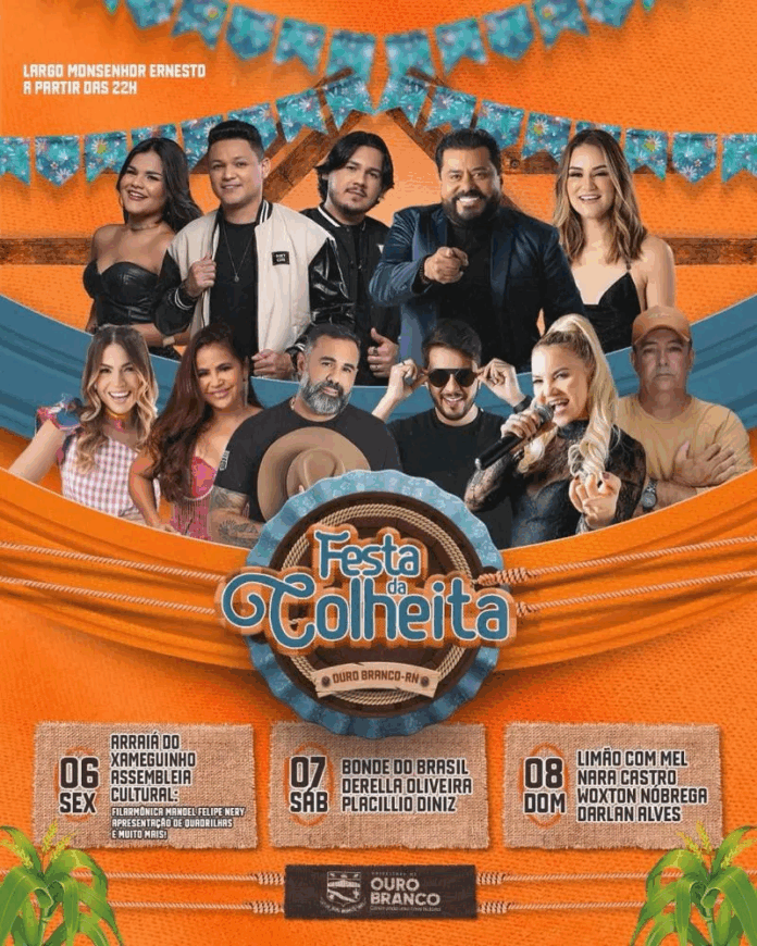 Prefeitura de Ouro Branco divulga programação oficial da Festa da Colheita 2025