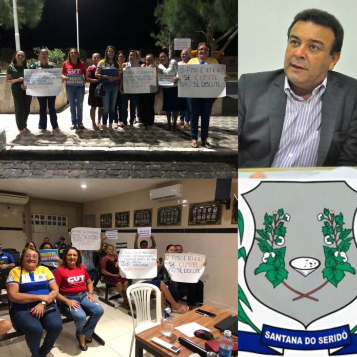 PROFESSORES DE SANTANA DO SERIDÓ VÃO ÀS RUAS PROTESTAR PELO PAGAMENTO DO PISO