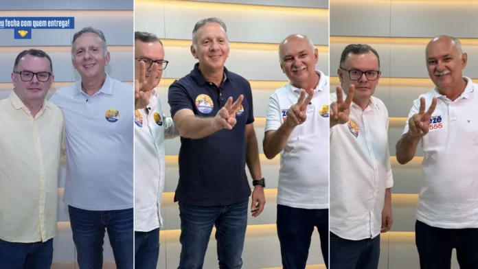 Dr. Galileu ao lado de Aguinaldo Ribeiro e Zezé de Santa Luzia
