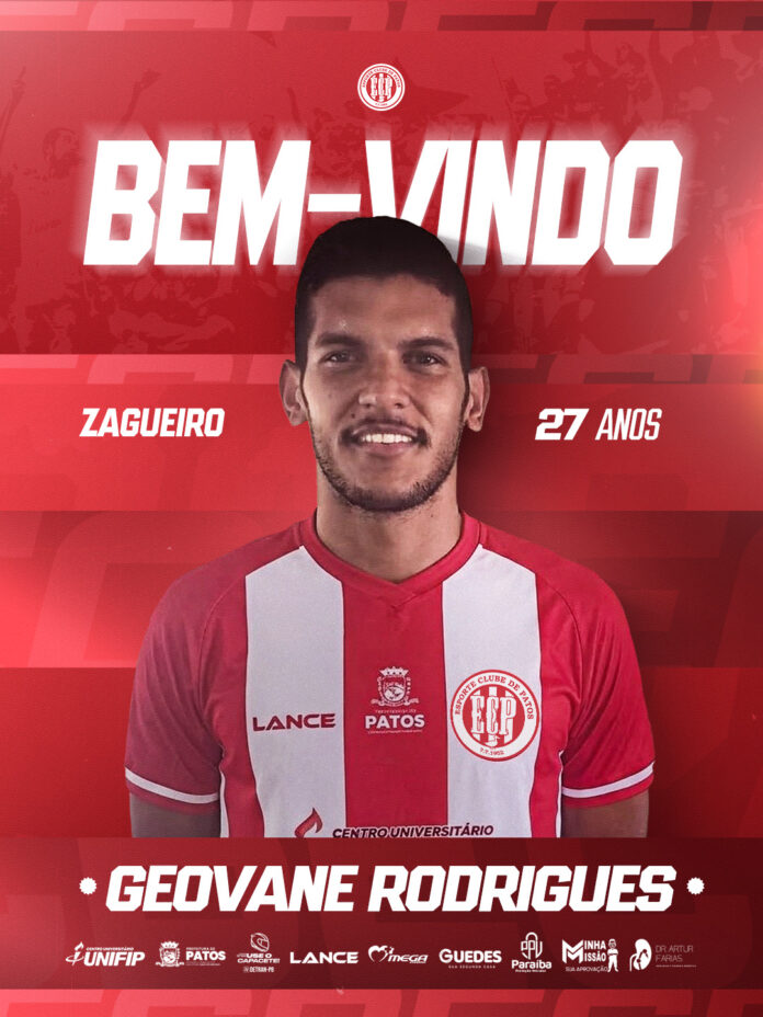Zagueiro Geovane Rodrigues, novo reforço do Esporte Clube de Patos para a Copa Paraíba 2026